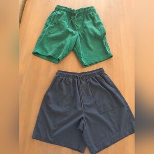 Men's Green and Gray Shorts
